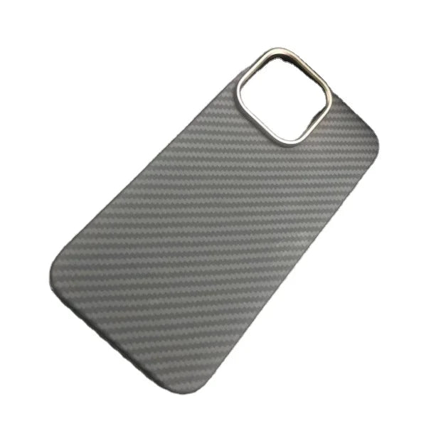 Low MOQ 1pcs Slim and Lightweight Aramid Carbon Fiber case for for iPhone 14 Cover Phone case Twill Carbon Fiber and Metal Frame