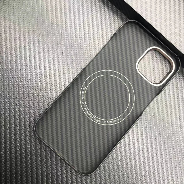 Low MOQ 1pcs Slim and Lightweight Aramid Carbon Fiber case for for iPhone 14 Cover Phone case Twill Carbon Fiber and Metal Frame