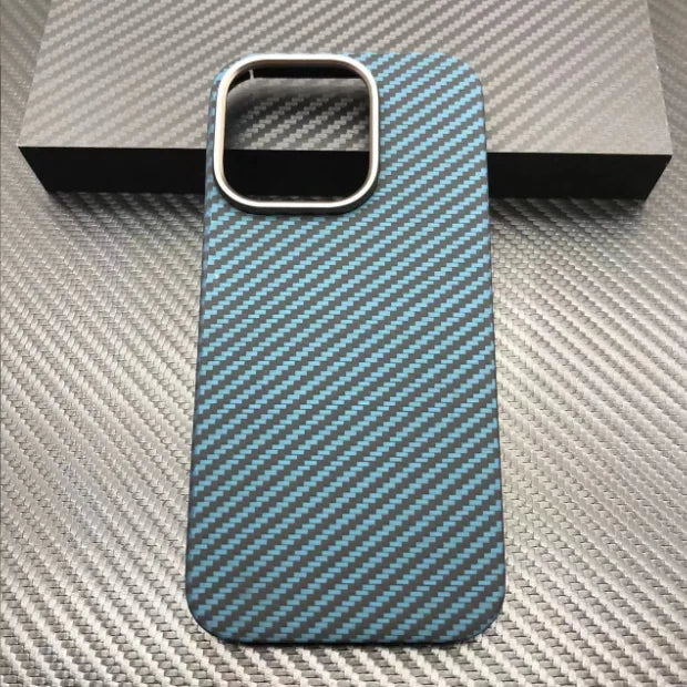 Low MOQ 1pcs Slim and Lightweight Aramid Carbon Fiber case for for iPhone 14 Cover Phone case Twill Carbon Fiber and Metal Frame