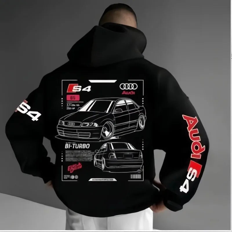 Audi Hot Car Hoodie Autumn/Winter Men's Hoodie Car Enthusiast Sports Logo Premium Printed Casual Comfort Hoodie