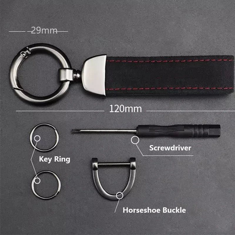 Suede Leather Car Keychain Business Gift with Logo Keyring Accessories For SRT 4 6 8 10 for Dodge Ram 1500 Dart SRT Journey