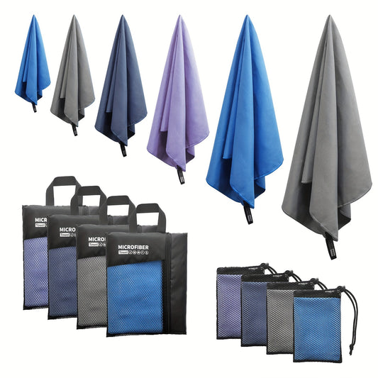 Quick Drying Absorbent 1pc Mutao Microfiber Towel - With Mesh Bag For Camping, Gym Yoga, Backpacking, Hiking