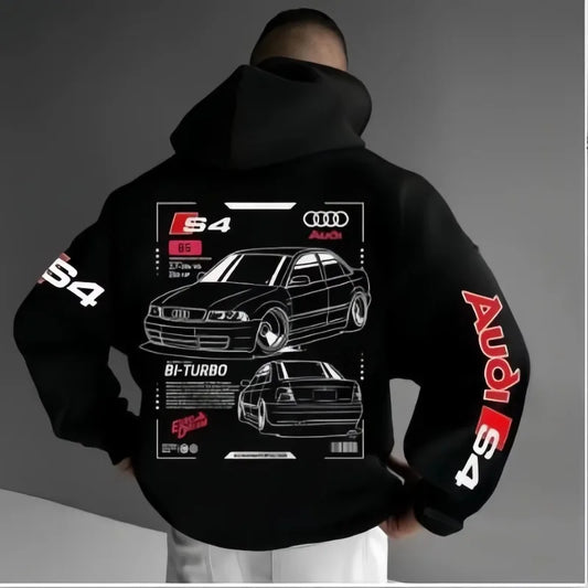Audi Hot Car Hoodie Autumn/Winter Men's Hoodie Car Enthusiast Sports Logo Premium Printed Casual Comfort Hoodie